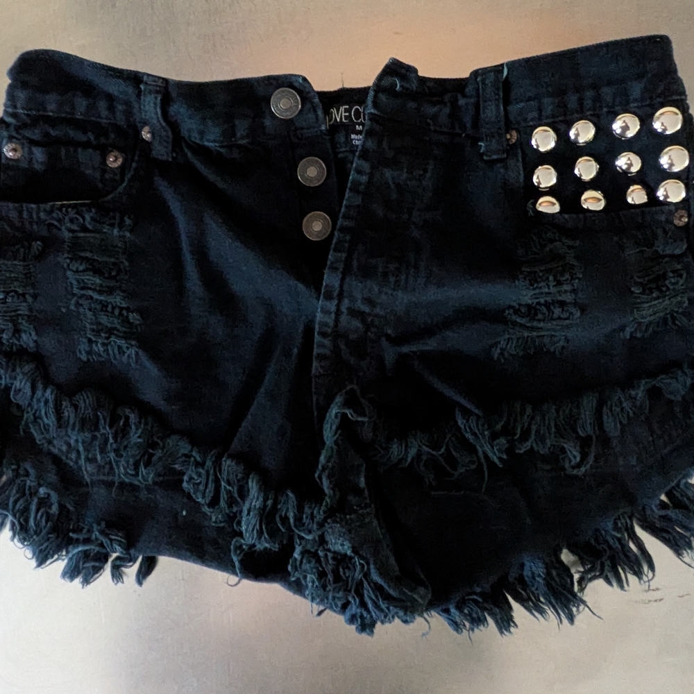 Love Culture Midnight Frayed Jean Shorts